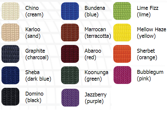 Shade Sail Colour Chart