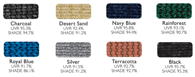 Shade Sail Colour Chart