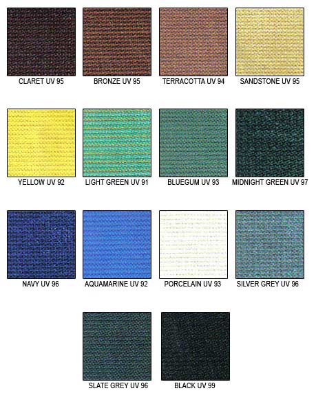 Shade Sail Colour Chart