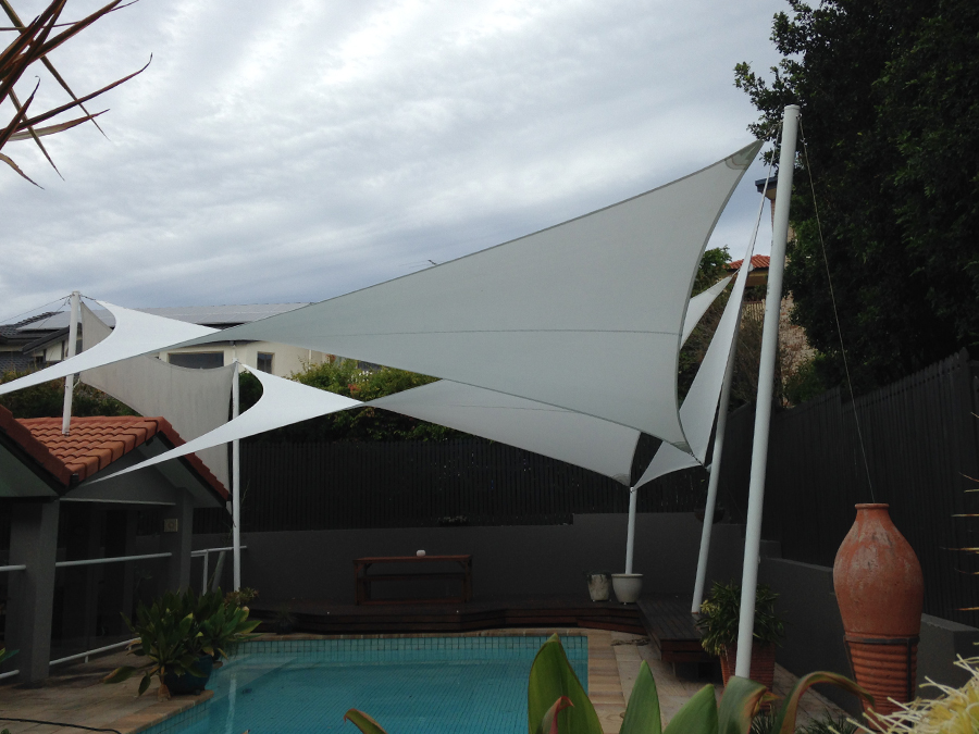Shade Sails Over Pool